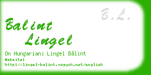 balint lingel business card